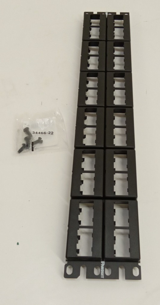 Panduit CPP48WBLY Mini-Com Modular Patch Panel with Faceplate 48 Port 2 RU Black