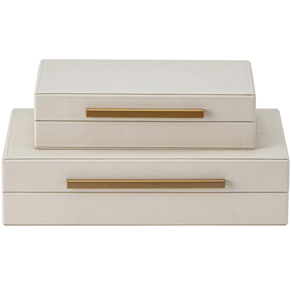 Faux Leather Large Modern Stackable Nesting Jewelry with Lids Organizer – Set...