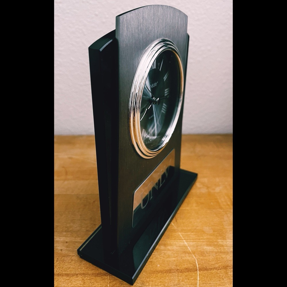 UNLV Danbury Things Remembered Quartz Silver Brushed Mantle Desk Table Clock