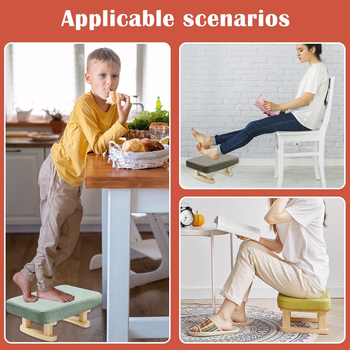 Rectangle Shoe Changing Retro Small Stool Sofa Stool Padded Pouffe Chair