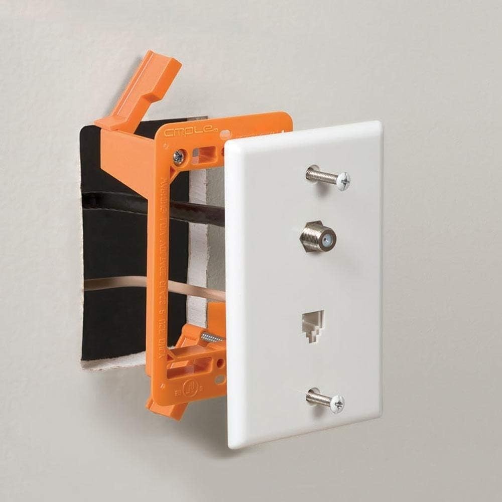 Multipurpose 1-Gang Backless Mounting Bracket for Low Voltage Wiring Systems