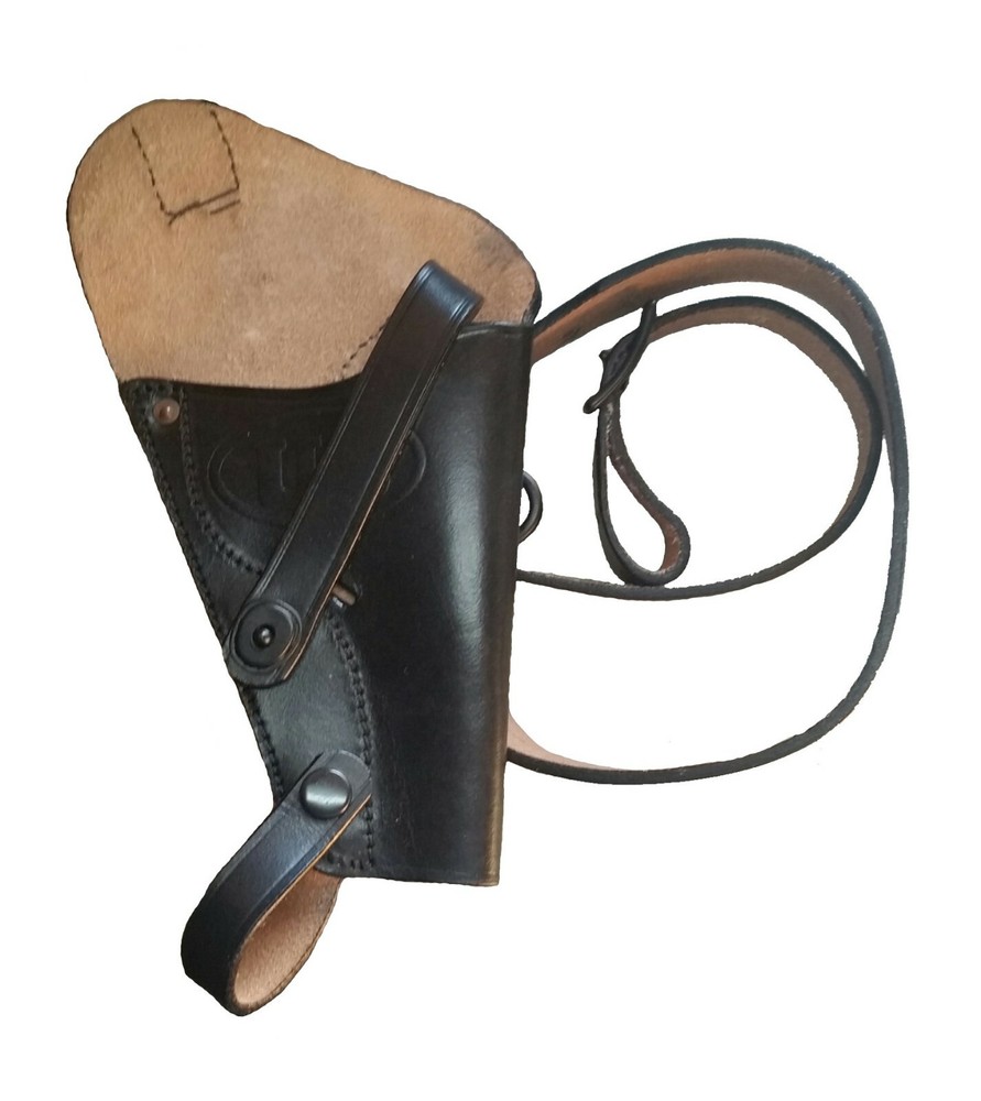 Shooters Gate Reproduction Leather S&W Victory Model Revolver Holster Black