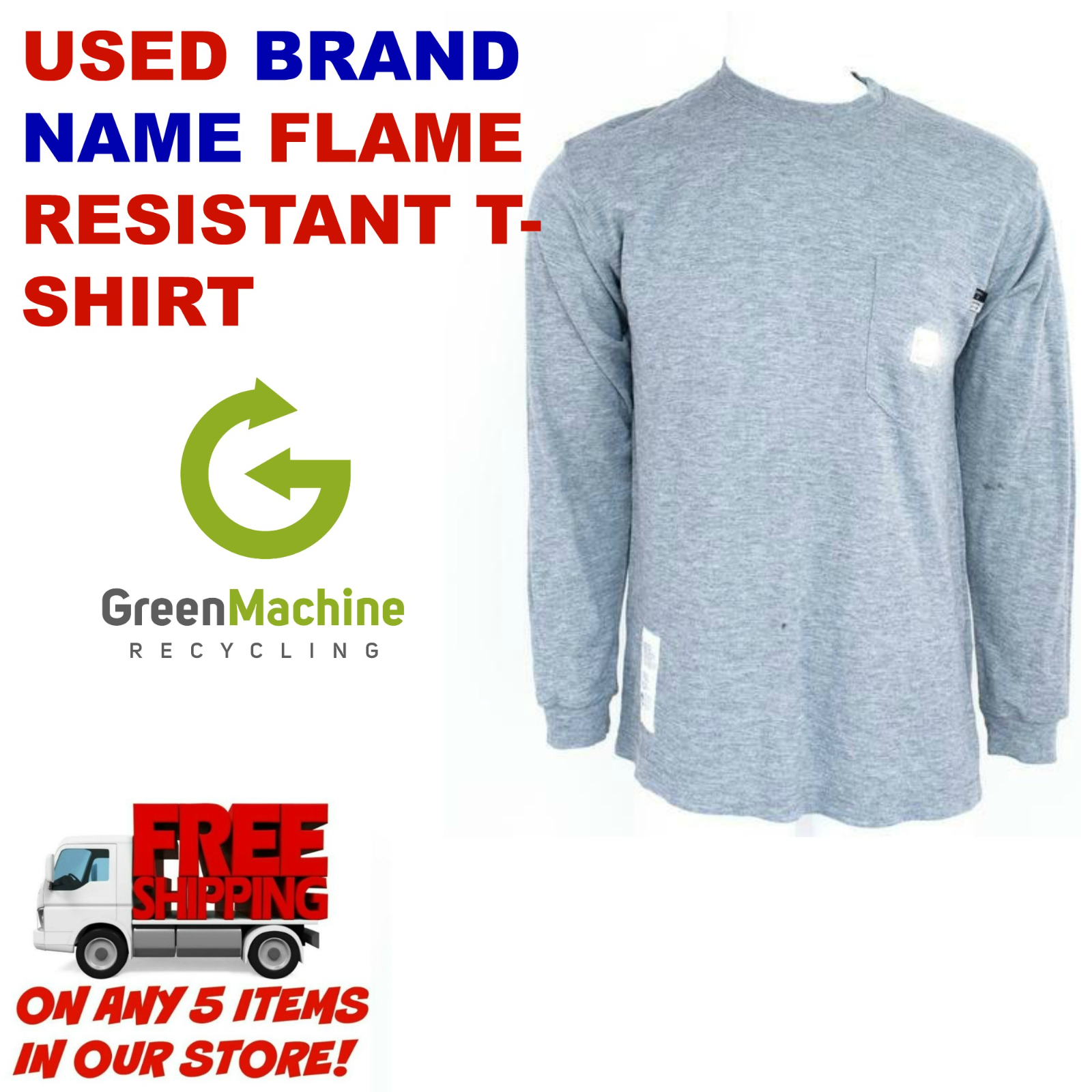 Carhartt Cintas Dickies Unifirst Used FR Flame Resistant T-Shirt
