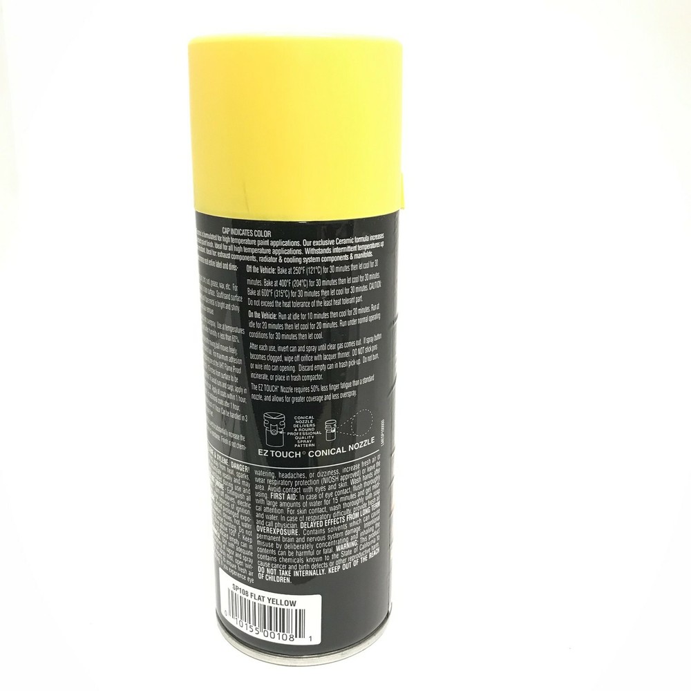 VHT SP108 High Temperature Flame Proof 11oz. Flat Header Yellow Spray Paint