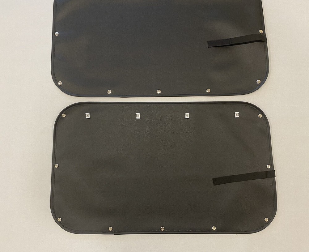 Peterbilt 379-389. Sleeper Window Curtains L+R. Window Covers. Black