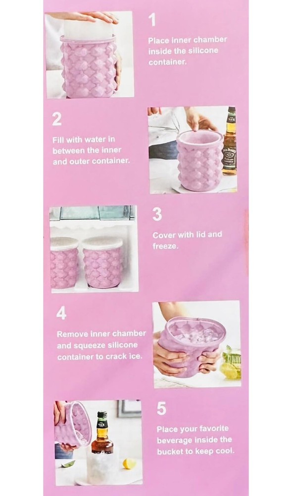 SILICONE ICE BUCKET (pink)