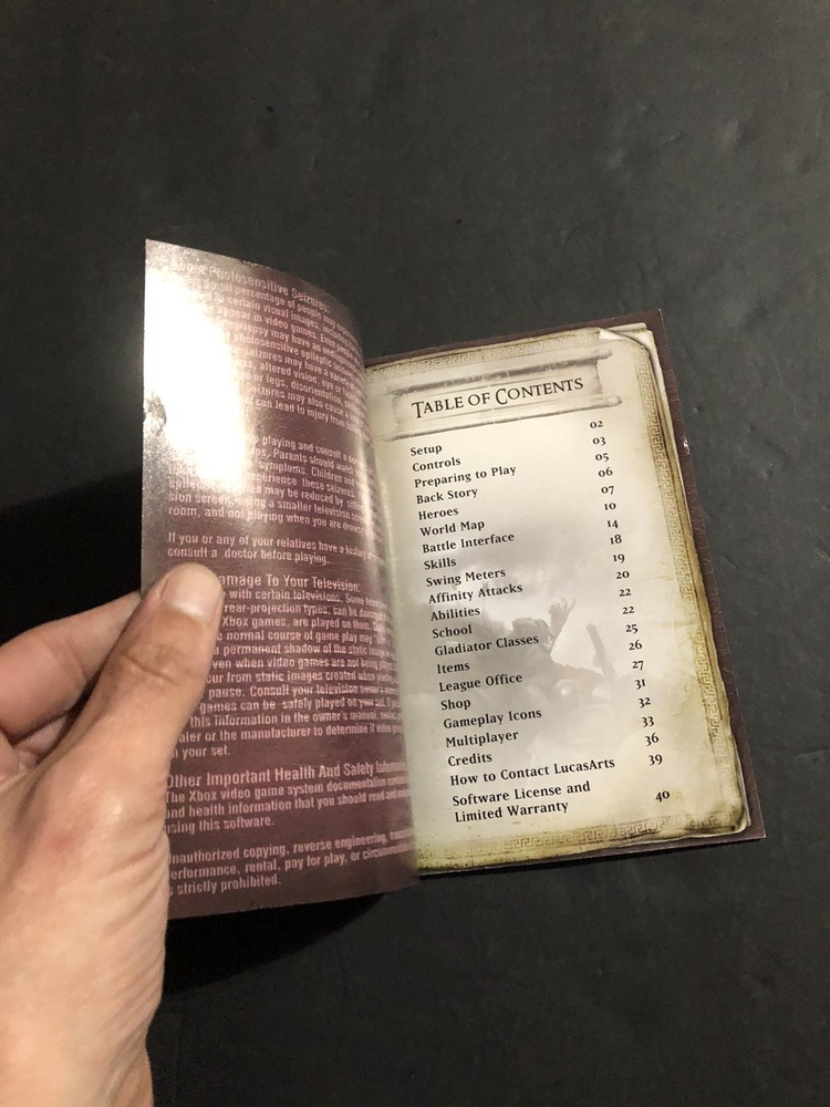 Gladius ps2 Manual Only