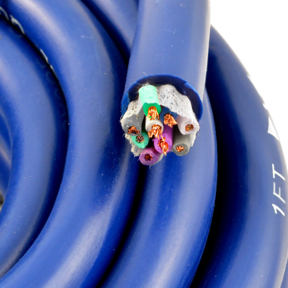 20ft 18 AWG Multi 9 Conductor Blue Speed Wire 18 Gauge CCA Stranded Cable