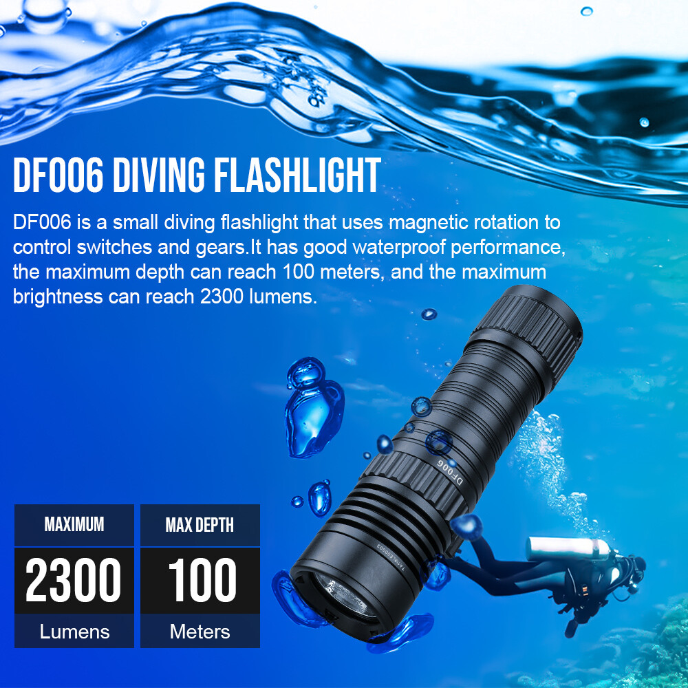 Trustfire 2300LM LED Scuba Light underwater flashlight Diving Light Flashlight