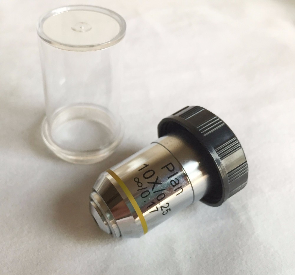 Microscope Objective 10X Infinity Plan Achromatic DIN f/ Olympus Bio Leica Zeiss