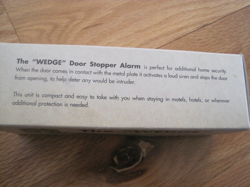 The Wedge Door Stopper Alarm Untested W/ Box EUC