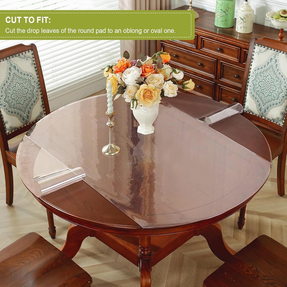 Clear Round Table Protector 47 Inch Thick Clear Table Cover Protector Round