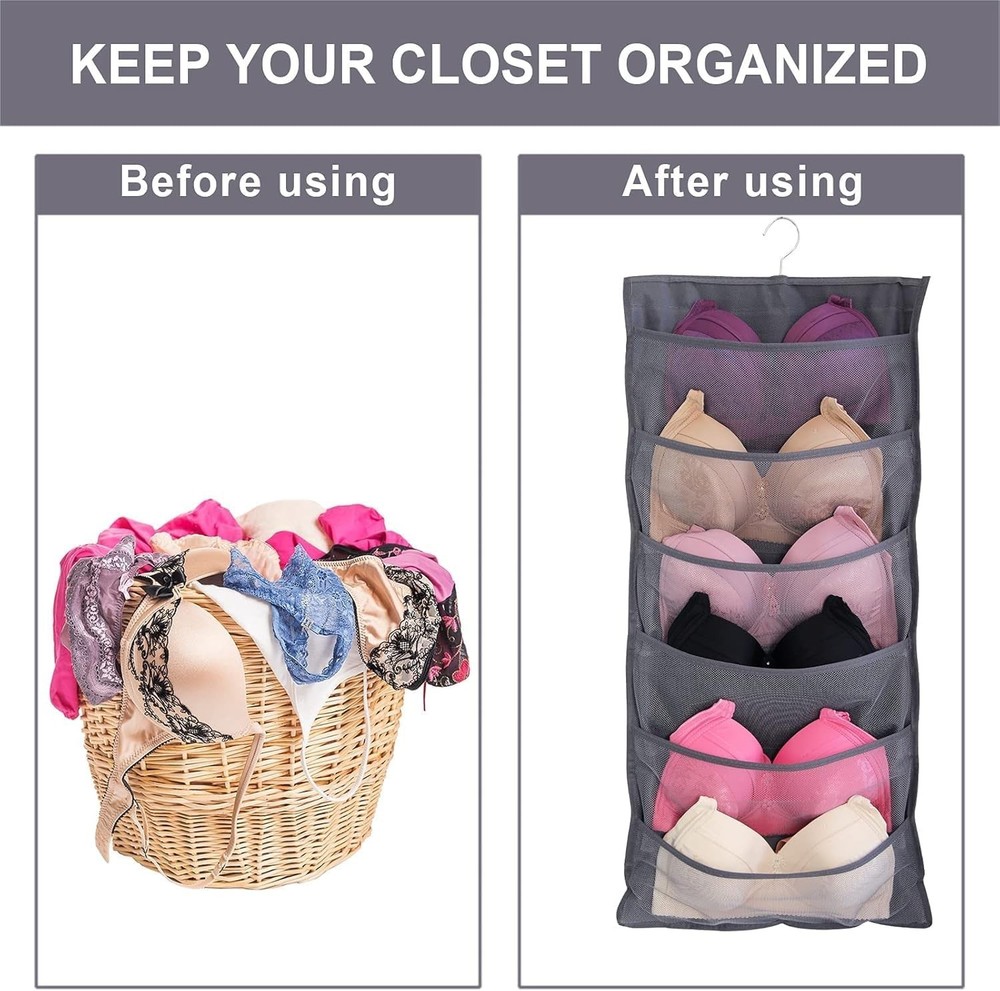 Elegant Mesh Pocket Hanging Organizer – Space-Saving Design with 24 Compartments
