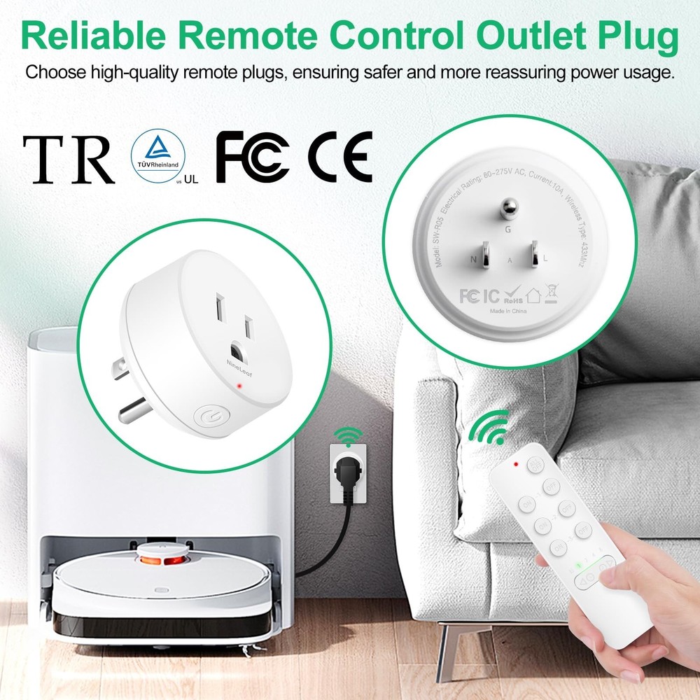 NineLeaf Remote Control Outlets, Wireless Remote Control Outlet, Remote Contr...