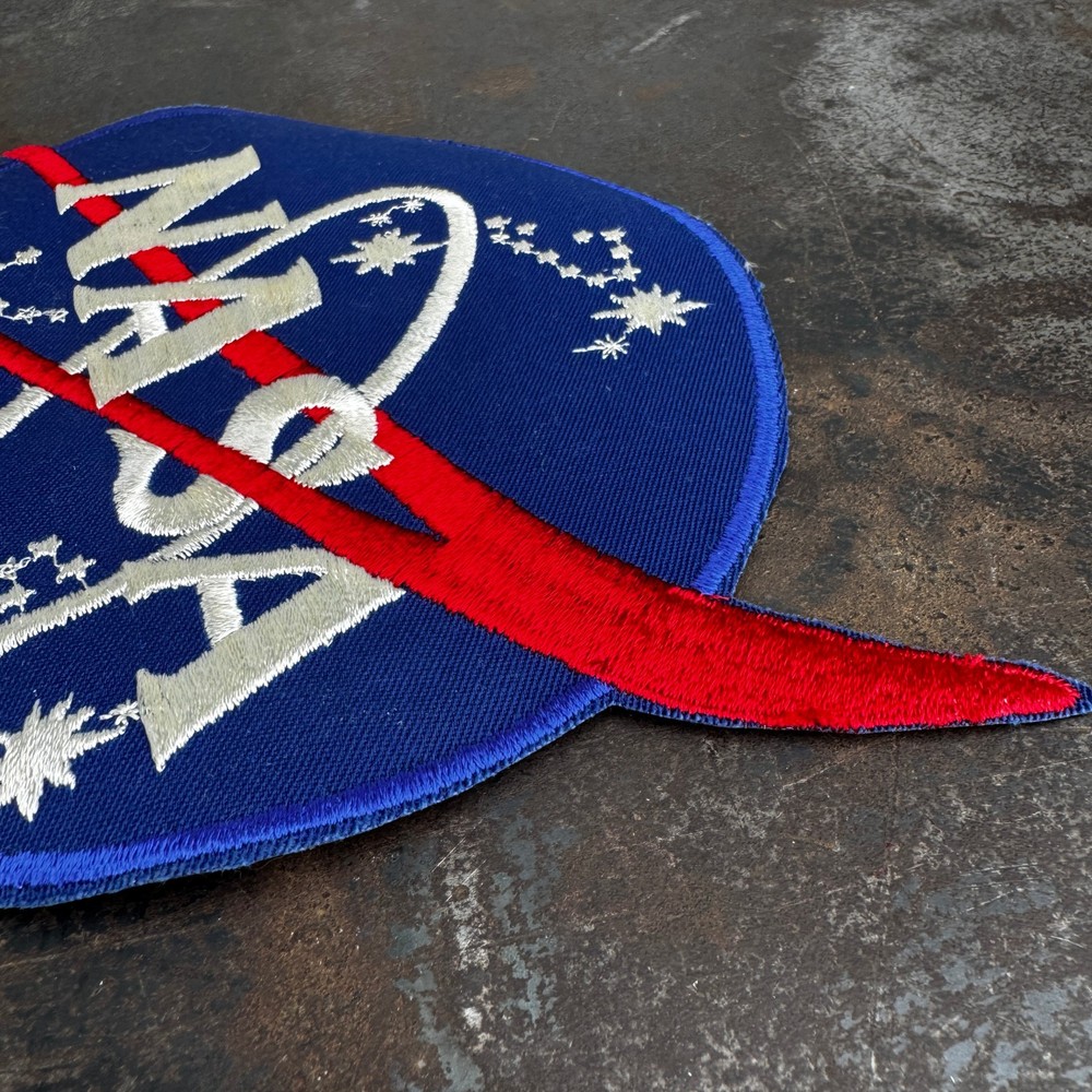 Vtg NASA Vector Logo Patch LARGE Uniform Back Patch NASA Employee - 7" Diameter