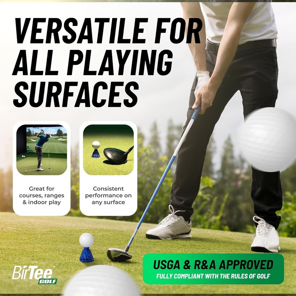 Golf Tees - PRO Speed Plus with Flexibility & Durability - 8 Pack. Indoor Gol...