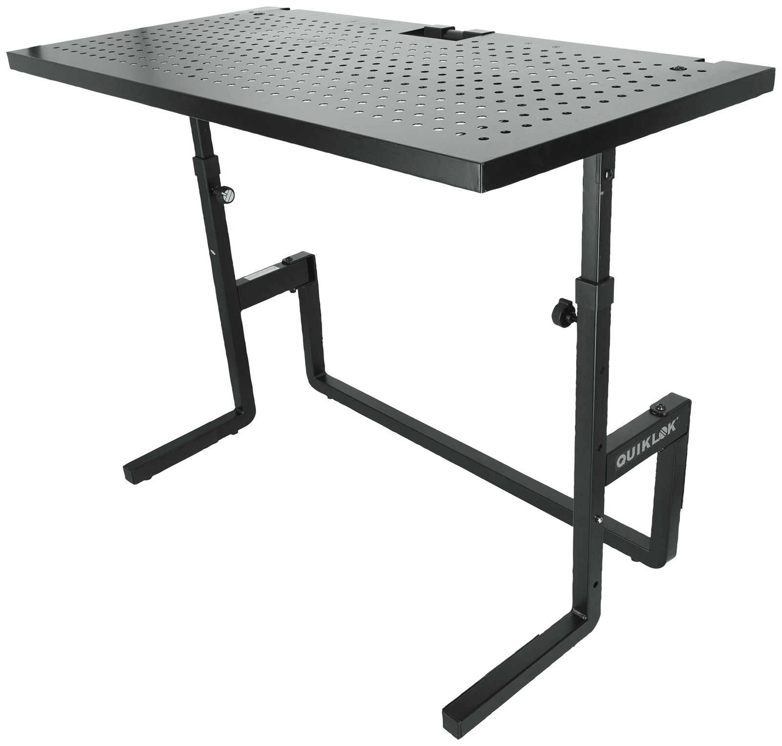 Quik Lok DJ233 Foldable DJ Table Workstation w/Perforated Shelf for Ventilation
