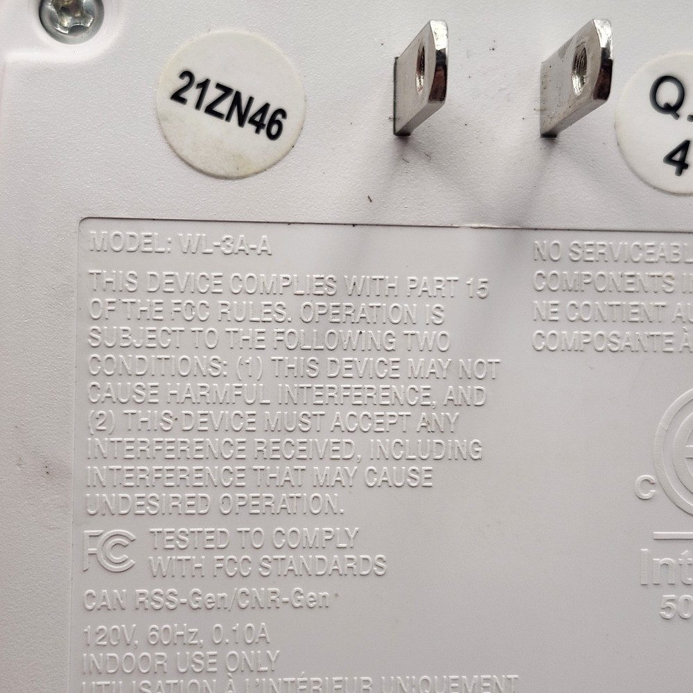 InterTek Plug In Door Bell Chime Model WL-3A-A ONLY