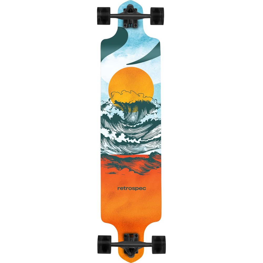 Retrospec Tidal Drop Down Longboard - 41" Extra Wide Stable Deck, 9-Ply Canad...