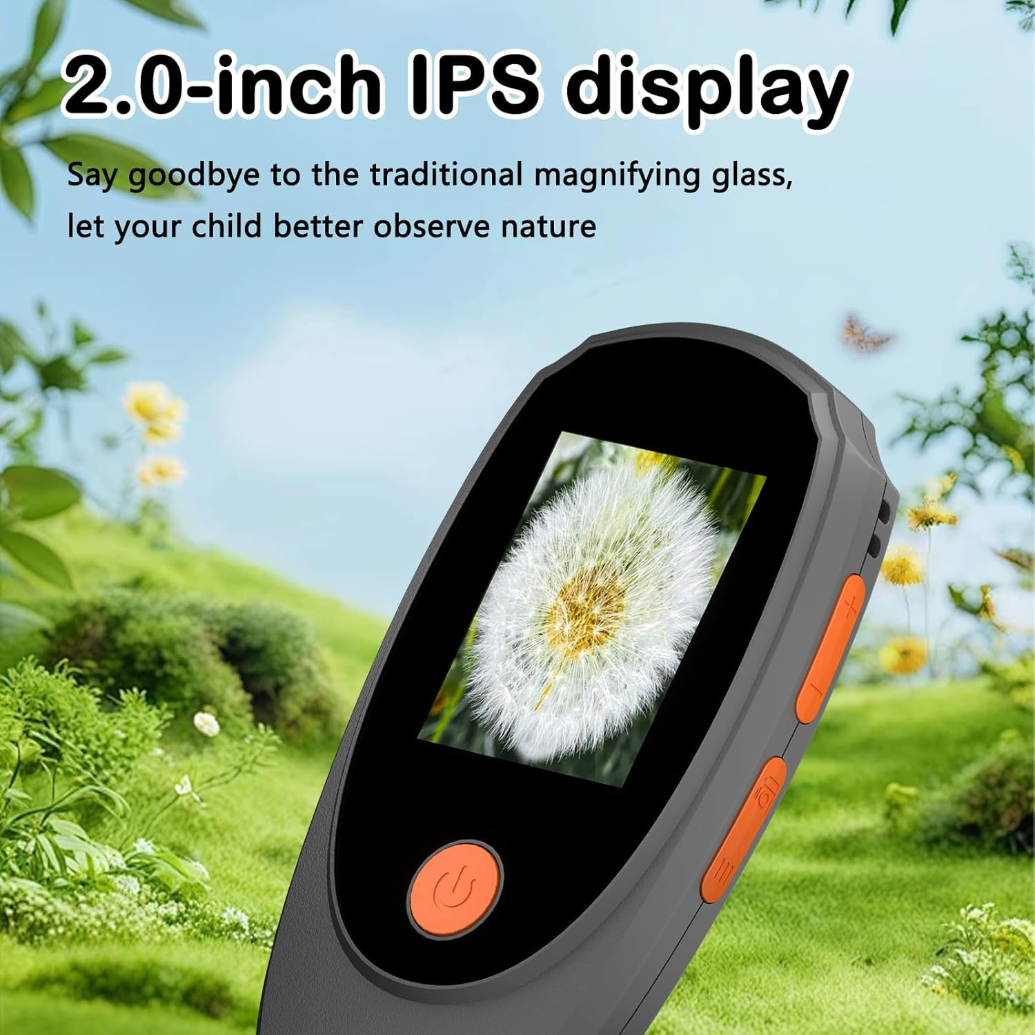 Handheld Digital Microscope with 2.0 Inch IPS Color Screen, Portable Magnifying