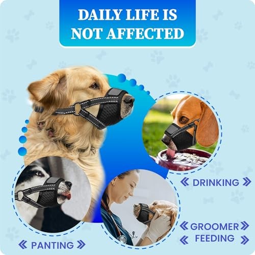 Dog Muzzle for Large Dogs - Soft Breathable Muzzle for Large Sized Extra Large