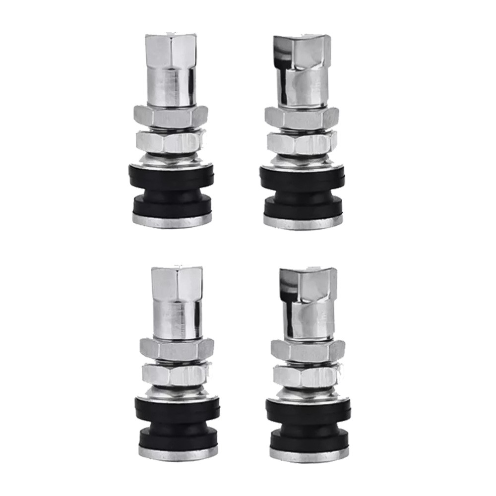 4 PCS Valve Flush Mount Metal Chrome Tire Valve Stems High Pressure Bolt