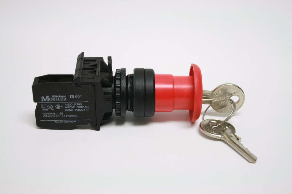 RPSR-S Moeller Emergency E Stop Keyed Switch 22mm E K01 NC contact 1NC KMS1 key