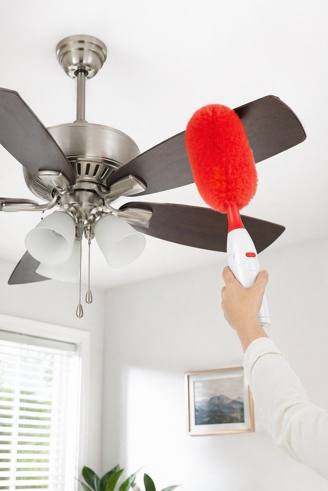 Power Duster Pro Electric Extendable Cleaner 2 Heads Ceiling Fan Dusting