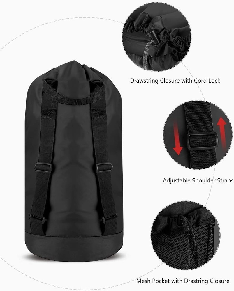 Backpack Laundry Bag Laundry Backpack W/ Shoulder Straps & Mesh Pocket Durable