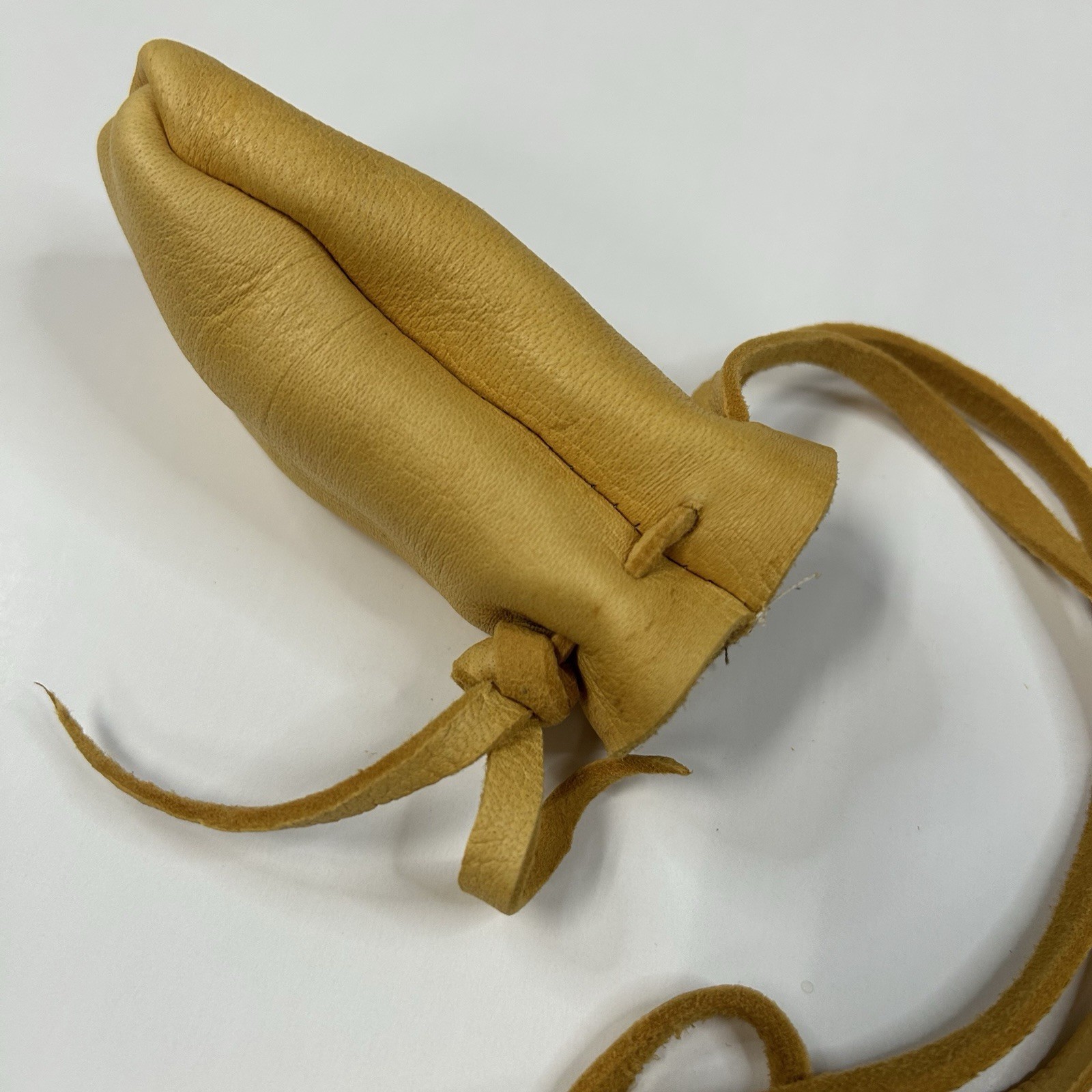 NEW Handmade Native American Medicine Bag Small Leather Tan Small Drawstring