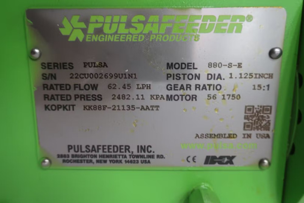 Pulsafeeder 880-S-E Diaphragm Metering Pump 62.45lph