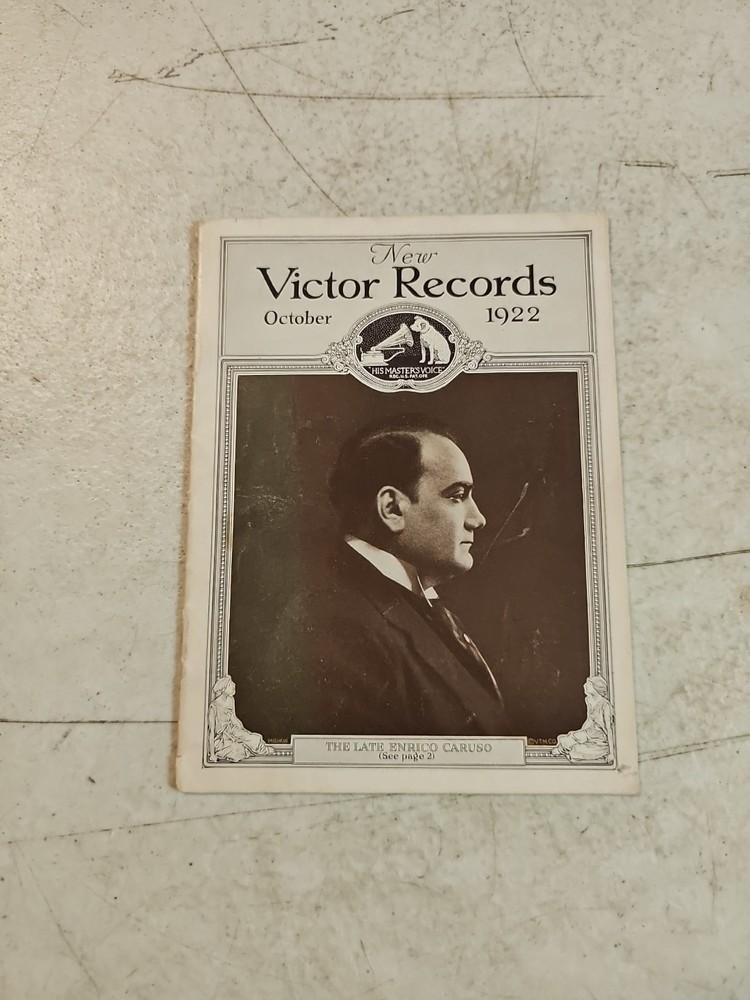 Original Victor Phonograph Record Catalog - October, 1922