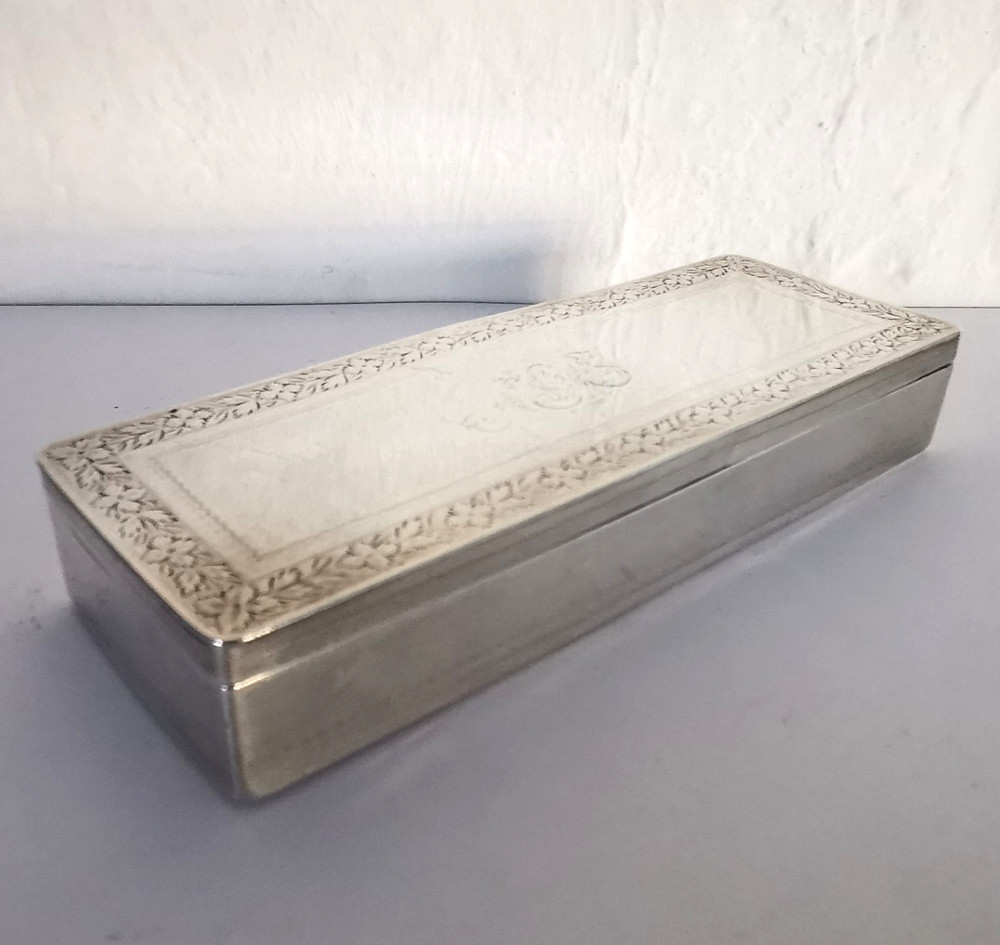 Large George III Scottish Solid Silver Jewel Box - Edinburgh 1818.