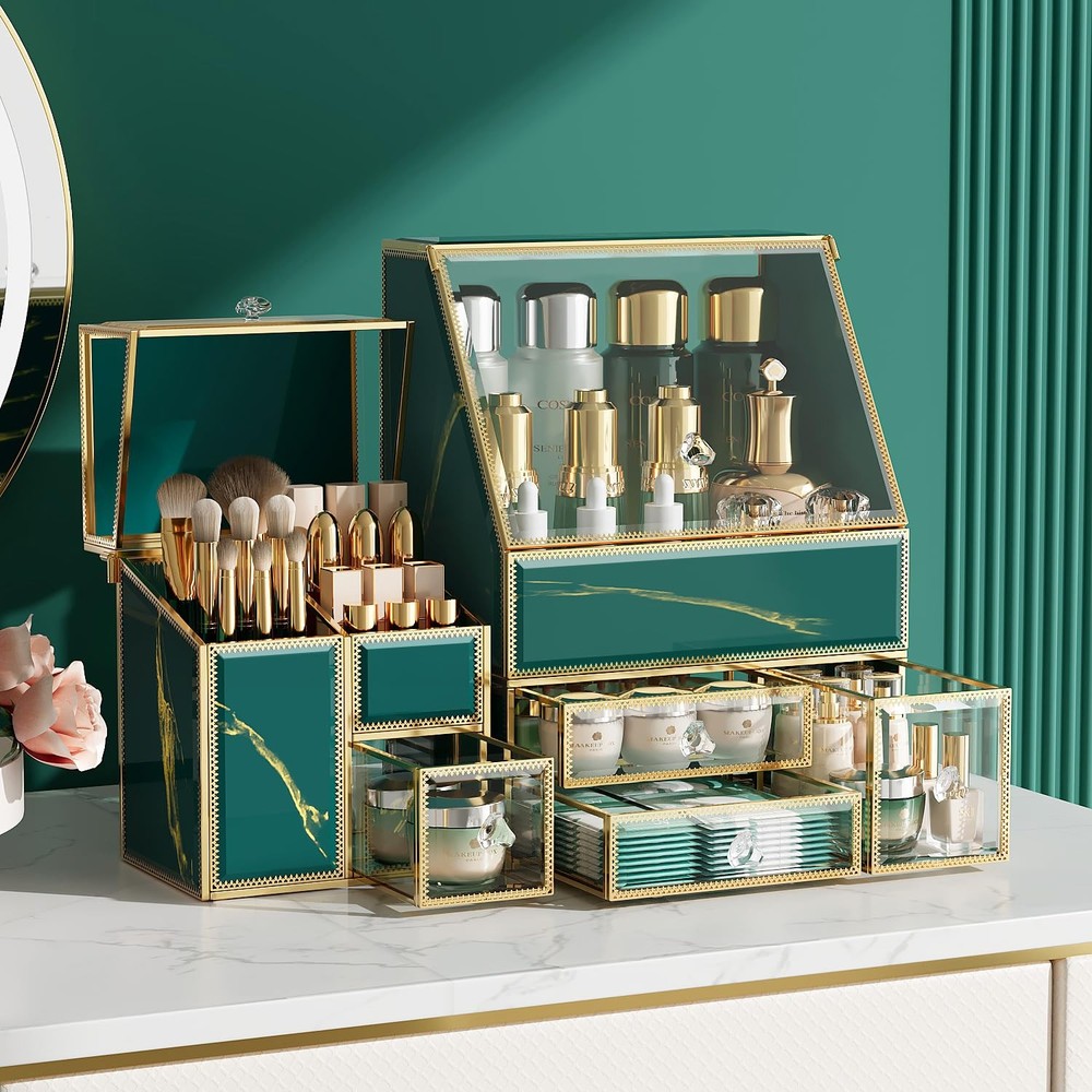Makeup Organizer Green– Large Vanity Organizer