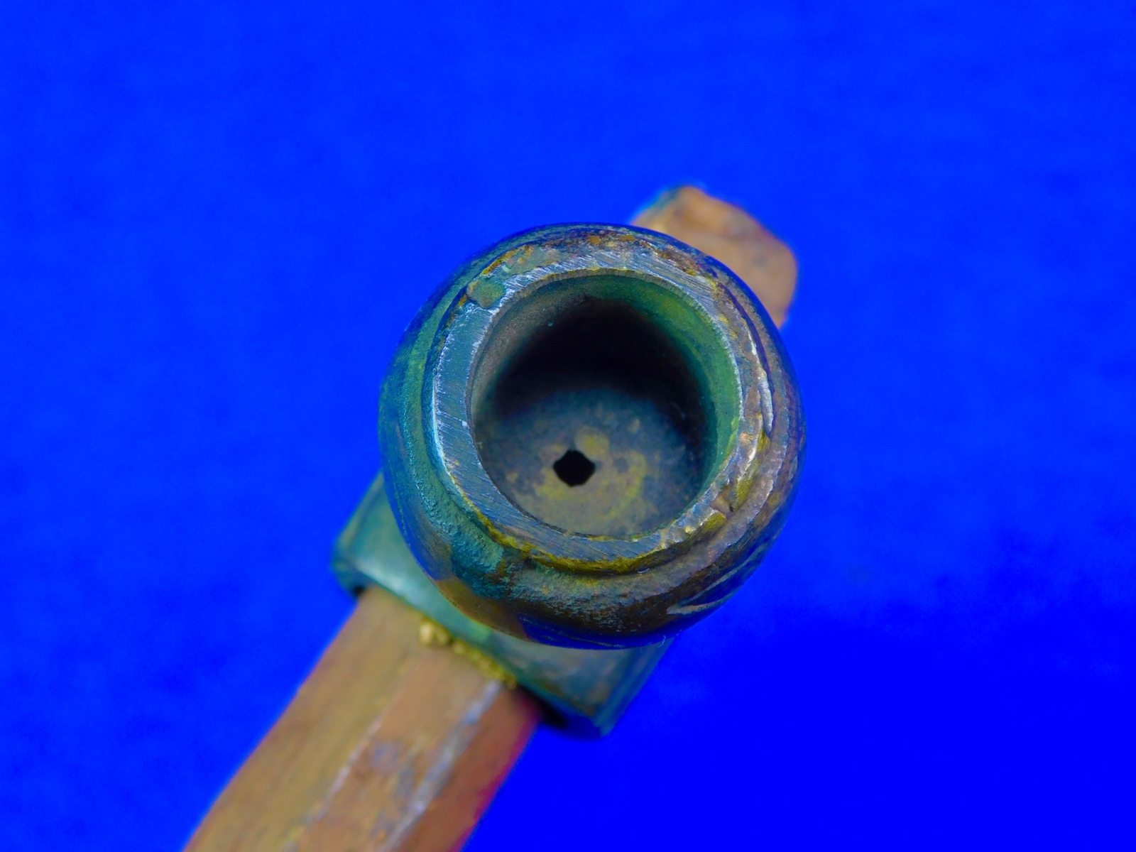 Antique Native American Indian Colonial Brass Head Trade Pipe Tomahawk Axe