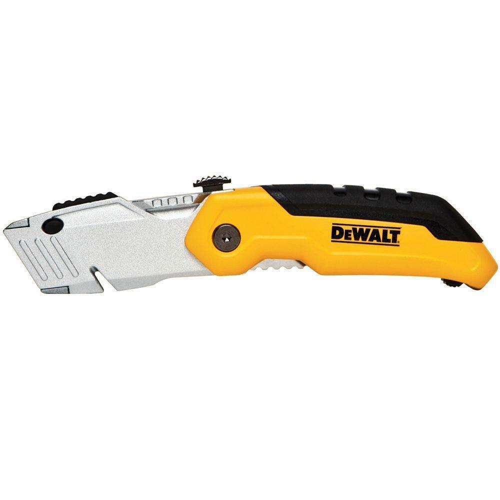 DEWALT FOLDING RETRACTABLE KNIFE RAPID BLADE CHANGE DWHT10035 W/3 BLADES 5408737
