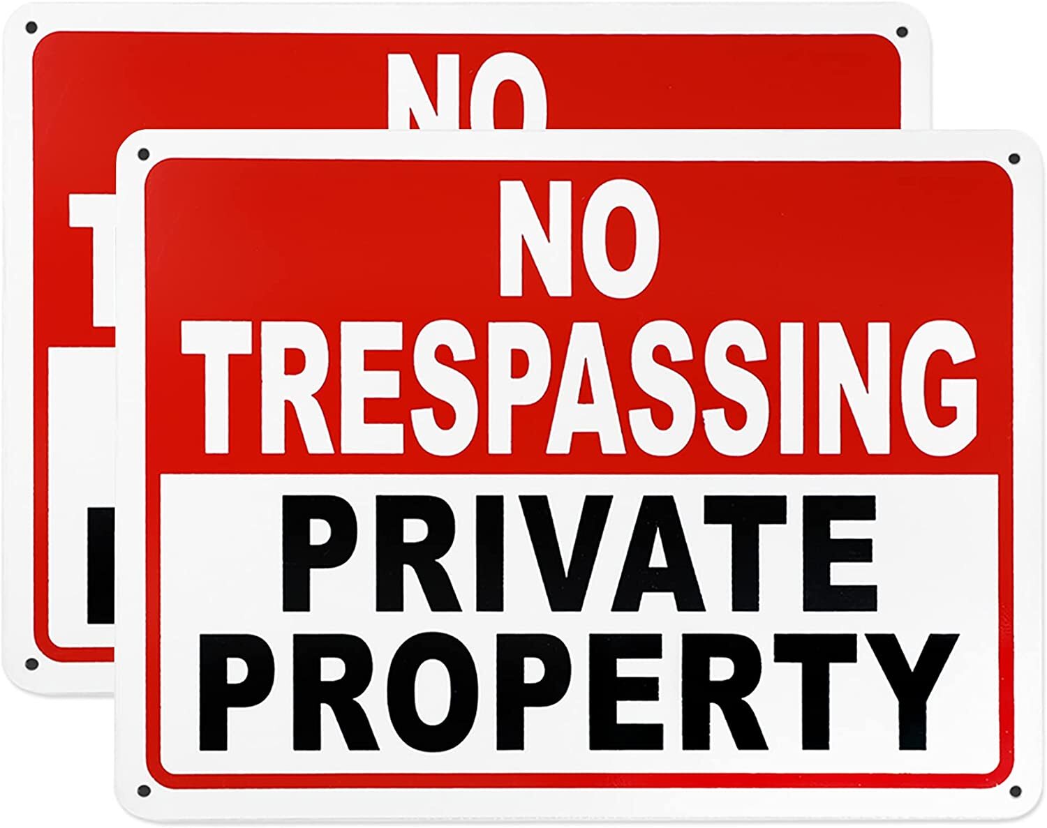 2Pk No Trespassing/24 Hr Video Surveillance/ Warning Sign Aluminum UV Protected