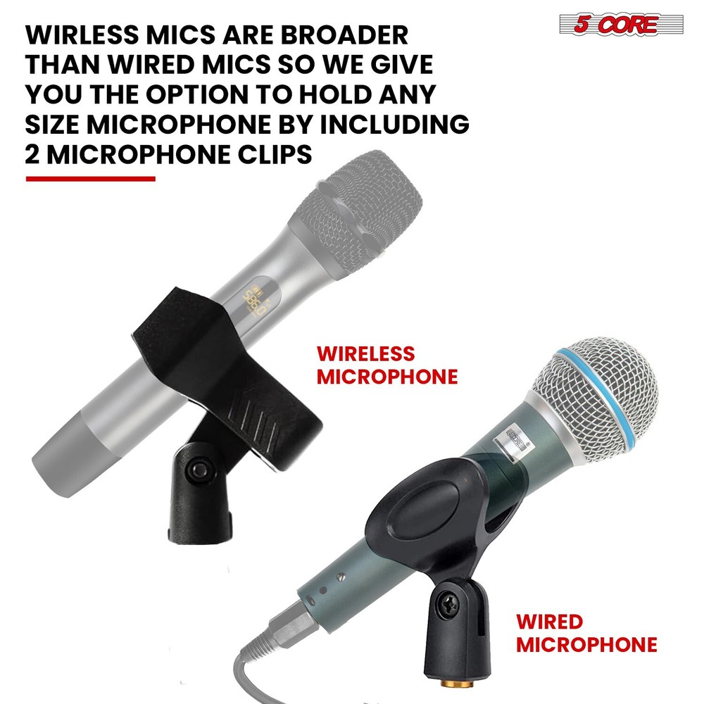 5Core Mic Stand Floor Adjustable Round Base Universal Metal Microphone Stands
