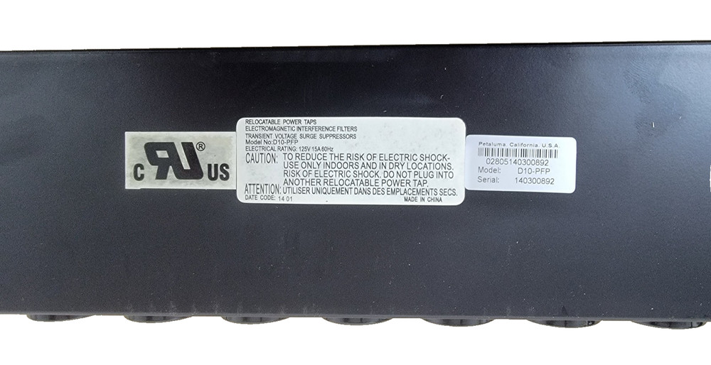 PF Power D10-PFP Power Distributor, 10 outlets, compact, rackmount