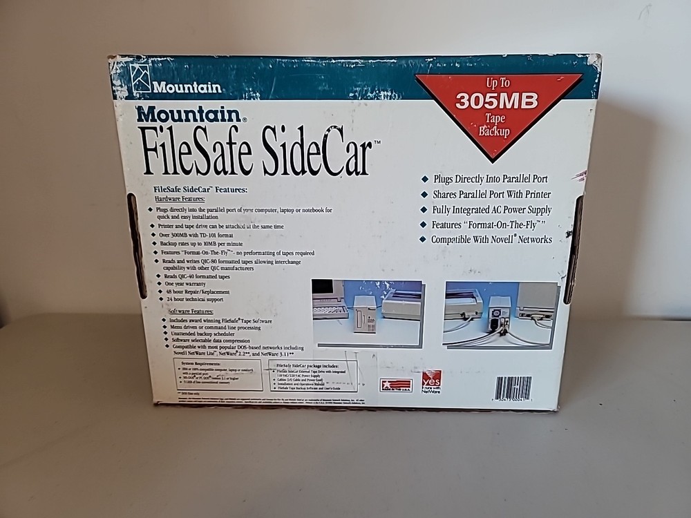 Mountain: FileSafe Sidecar - Parallel Port Tape Backup - Powers on