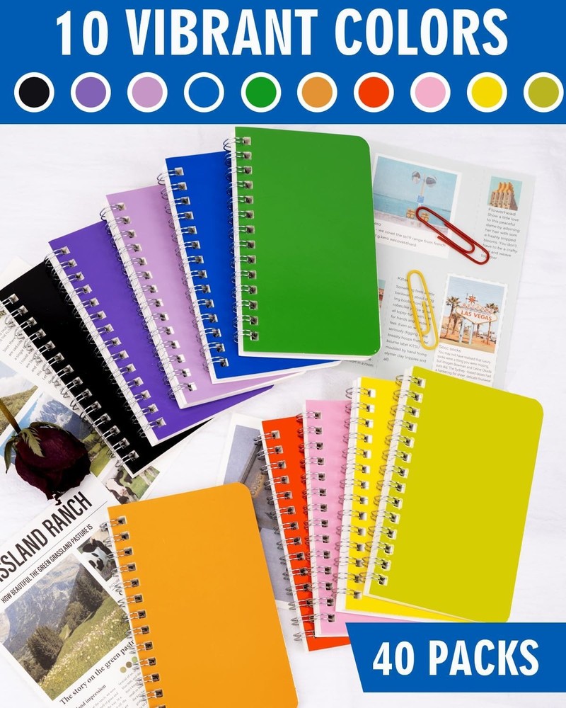Small Notebooks Bulk, Mini Spiral Notebooks 40 Pas, Poet
