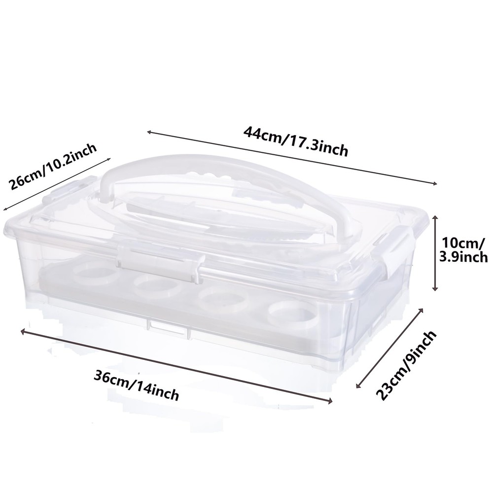 Plastic Cake and Cupcake Carrier HolderPortable Stackable Cupcake Dessert Sto...