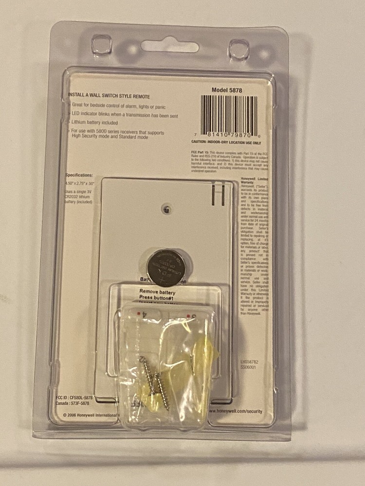 5878 Wireless Wall Transmitter Wireless Remote Keypad