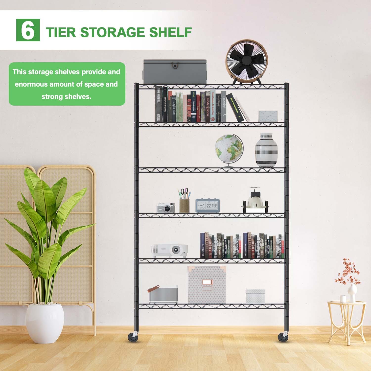 New 6 Tier Wire Shelving Unit NSF Metal Shelf Rack 2100 LBS Capacity 18"x48"x82"