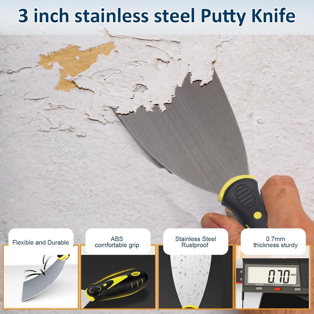 Paint Roller Kit - Set with 2" Paint Brush, Heavy-Duty 9" Paint Roller Frame, 48