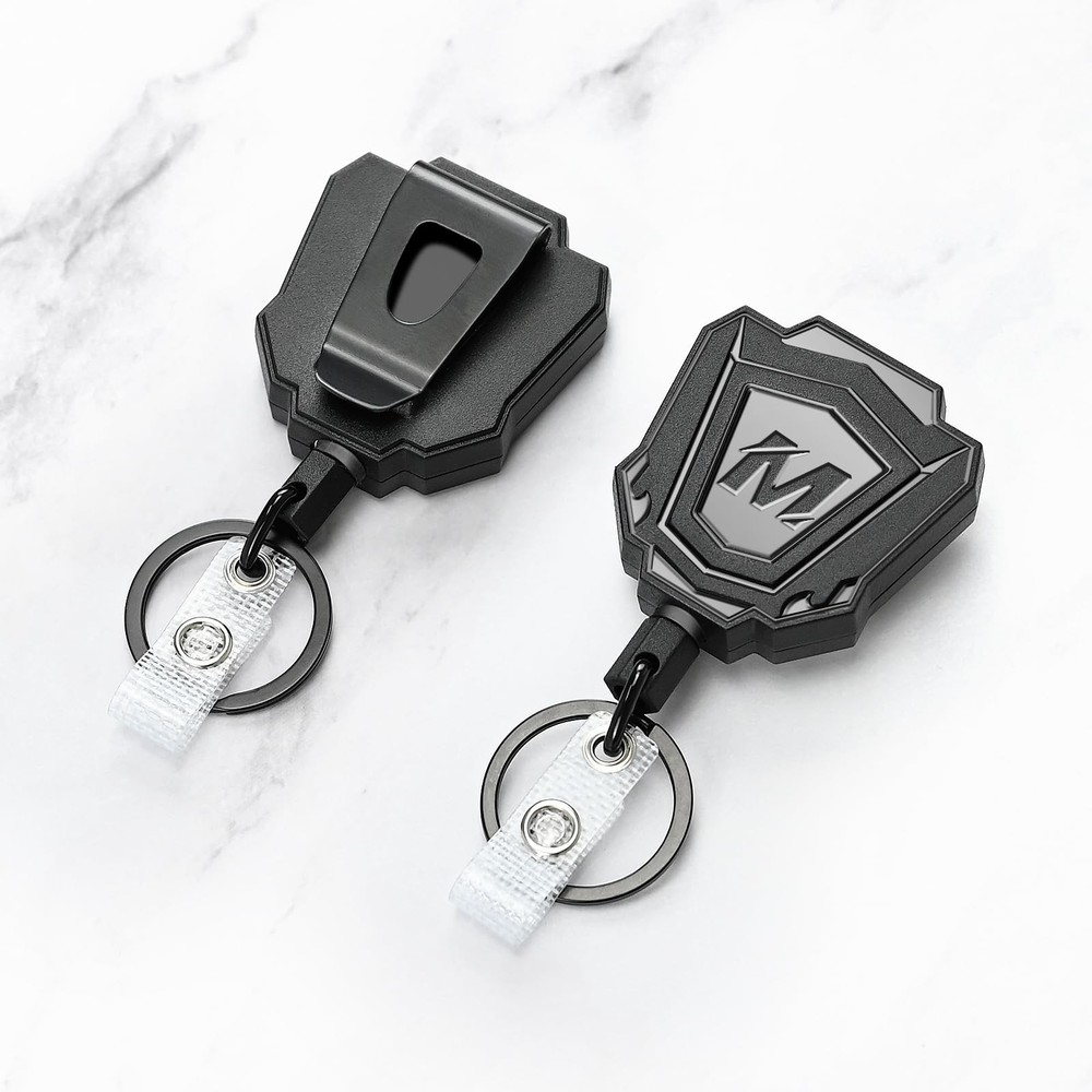 2 Pack Heavy Duty Retractable Keychain with Belt Clip Retractable ID