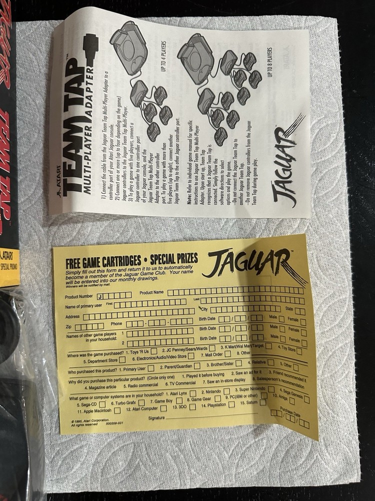 New Open Box TEAM TAP Atari Jaguar Multi Player Adapter, Please Read!