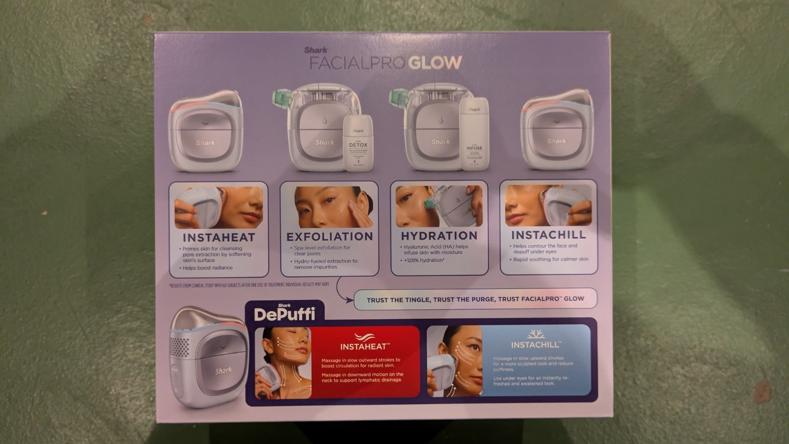 Shark Facial Pro Glow Extract, Hydrate & Depuff At Home For A Radiant Glow - New