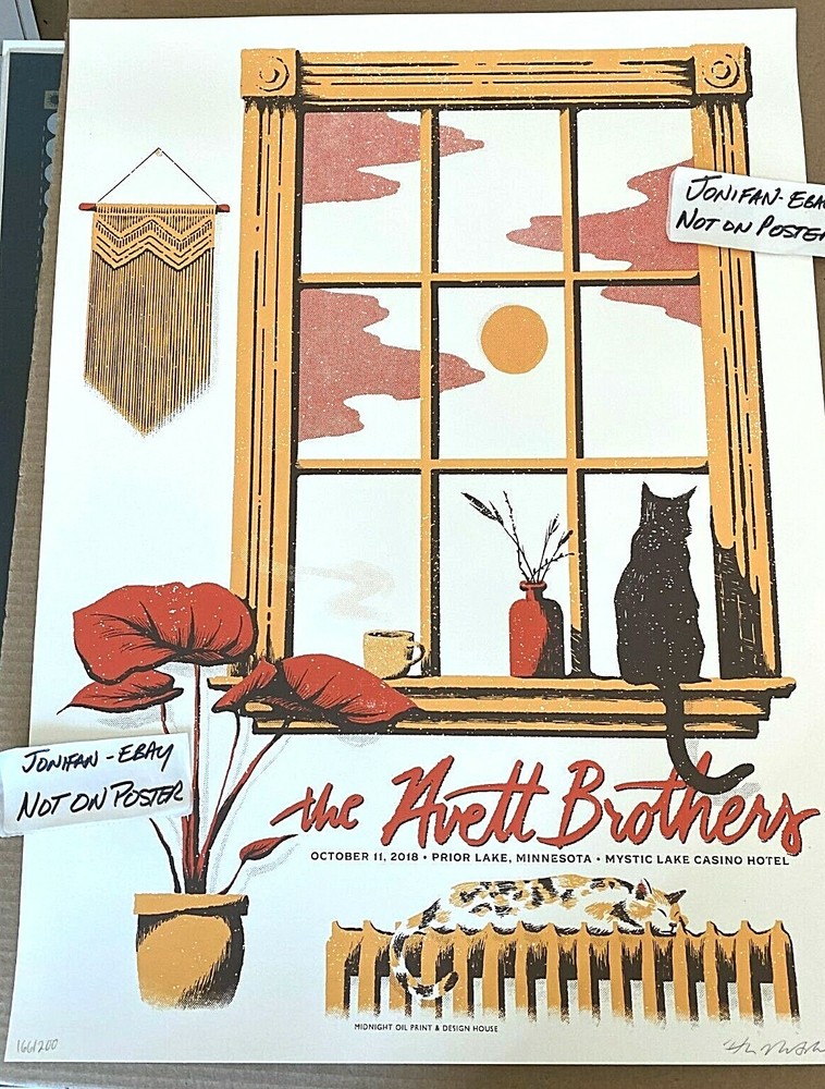 THE AVETT BROTHERS Prior Lake MN 2018 Screen Print SE Poster Signed S/N #/200