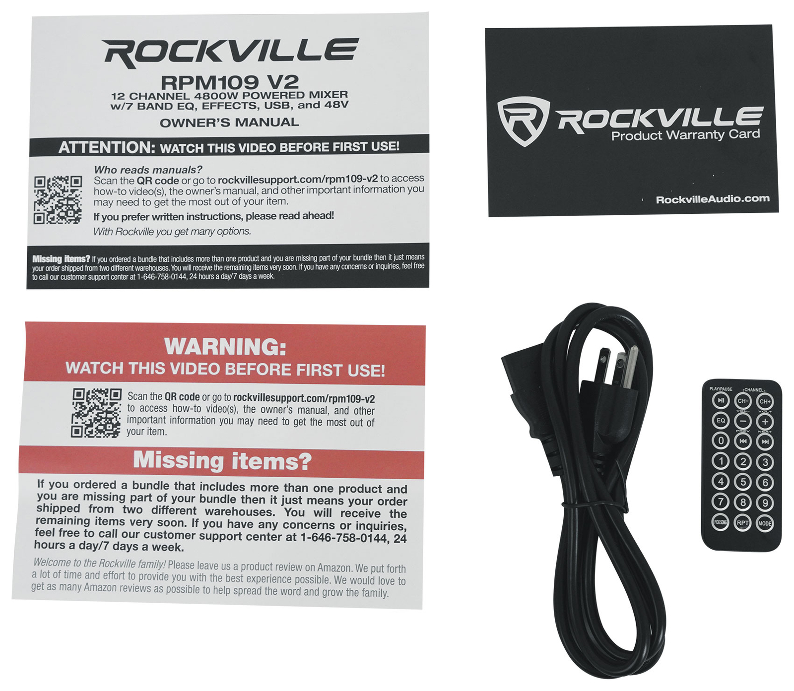 Rockville RPM109 V2 12 Channel 4800w Powered Mixer, 7 Band EQ, Effects, USB, 48V